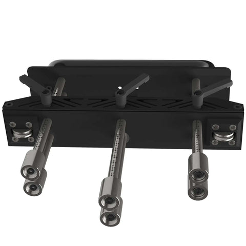 Three Station Edge Roller Bending Angle Tool, Pro Grade Workhorse for sheet metal bending, adjustable handles and rollers visible.
