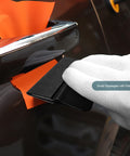Car Window Tint Installation Kit With 9 In 1 Window Film Tools For Easy Tinting, using felt squeegee under car door handle