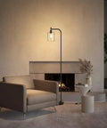 Bright Floor Lamp For Living Room With Glass Shade And LED Bulbs Industrial Tall Pole Standing Lamp For Bedroom Or Office Black Finish Modern