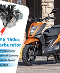 GY6 150Cc PD24J Carburetor Kit With Ignition Coil and orange scooter