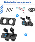 Detachable components for 4 Port 12V Usb Car Charger Switch Panel With Pd30w Qc18w Fast Charge Plus Waterproof 150W Cigarette Lighter Socket.