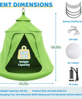 Outdoor Swing Set With Tent Swing And X Shaped Frame Sensory Swing, 330 lbs capacity, green tent, indoor outdoor use