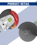 Angled view: WORKPRO 20-pack cut-off wheels for angle grinder; red discs for metal cutting, 4-1/2 x 7/8 in.