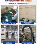 Heavy Duty Self Supporting Fume Extraction Arm With Flexible Ventilation Hood For Woodworking And Welding Shop Dust Collection in use for various applications.
