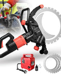 Heavy Duty Electric Concrete Ring Saw With Beefy 8900W Brushless Motor And Knockout Performance For Silky Smooth Granite Cutting And Masonry Slotting At 3300 RPM On 110V Hustle Ready Tool close up with blades.