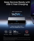 Prime Docking Station With Fourteen Ports For A Slick Triple 4K 60Hz Setup in use with USB-C fast charging and power delivery.