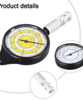 Map Distance Meter Wheel, Mechanical Route Measurer for Curved Paths, Cartography Tool, black with yellow dial, compact design.