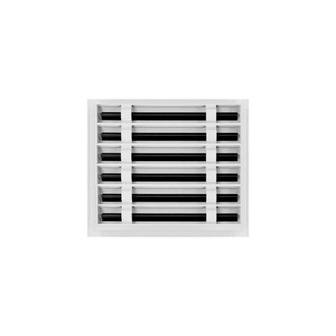 Front view of 14x12 Modern AC Vent Cover Dope White Aluminum Air Vent with Standard Linear Slot Diffuser for ceilings and floors.