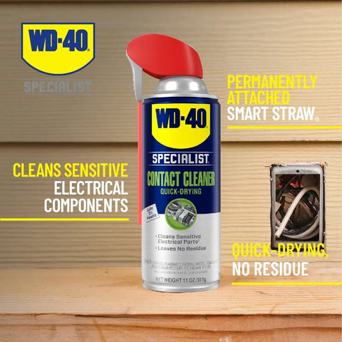 Electronics Contact Cleaner Spray 11 Oz Six Pack Quick Dry Residue Free Formula For Sensitive Electrical Equipment Cleans Oil Dirt Flux Residue Condensation From Metal And Plastic Safe On Most Plastics, WD-40 can with attached straw