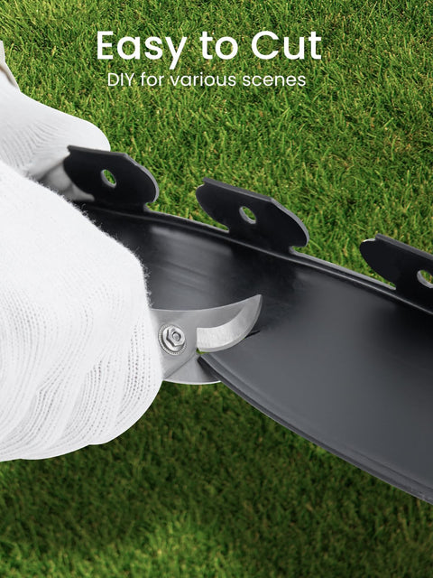 Cutting All In One Garden Edging Kit With 200 Ft Flexible 4 Inch Tall Border No Tools Needed