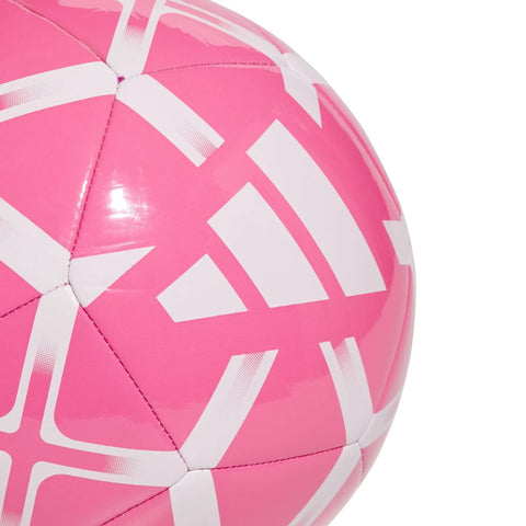 Close-up of Starlancer Club Soccer Ball Size 4 Unisex Solar Pink White with soft touch finish and durable machine-stitched design