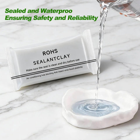 Six Pack Waterproof Sealant Mastic White Repair Clay for Walls and Surfaces showing use with water in clay mold