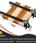 24 Inch Panel Clamp Set 2 Pack With 4 Way Pressure Heavy Duty All Steel Parallel Clamps For Woodworking Keeps Panels Flat And Aligned With Self Centering Parallelogram Linkage Delivers Even Pressure On All Sides And Prevents Warping. 24in clamp on wood panel