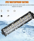 Universal 60W Motorcycle LED Light Bar Kit With On Off Switch For 7 8 Inch Handlebars with IP67 waterproof rating