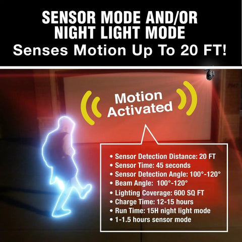 Extreme 360 Solar Outdoor Light With Motion Sensor Weatherproof Wireless LED Flood Light activating motion sensor mode