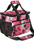 Spacious Insulated Picnic Backpack Cooler For Outdoor Fans And Busy Humans with pink abstract design and black strap