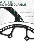 Folding Bike Crankset 170mm 130 BCD Aluminum Alloy Ultralight Chainring Sprocket close-up emphasizing durability and strength.