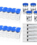 20 Pack Sealed Sterile 5ml Glass Vials With Self Healing Injection Port For Medical Lab And Home Use, Includes 20 Blue Label Stickers, Durable Seals, Leak Proof Design By Threlaco