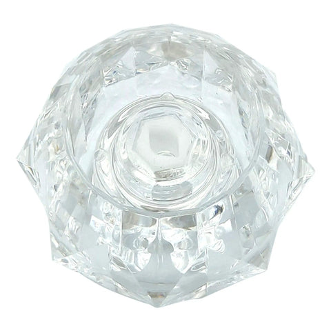 Offset Shower Tub Handle Knob With Single Control And Replacement Trim Kit In Clear Acrylic Finish top view