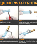 Quick installation guide for Heavy Duty Three Eighths Inch Hose Barb Fitting Kit Three Pack Brass Straight Connectors For Fuel Line Air Water Oil Gas And Pressure Washer Soaker And Hydraulic Hoses Repair With Stainless Steel Clamps