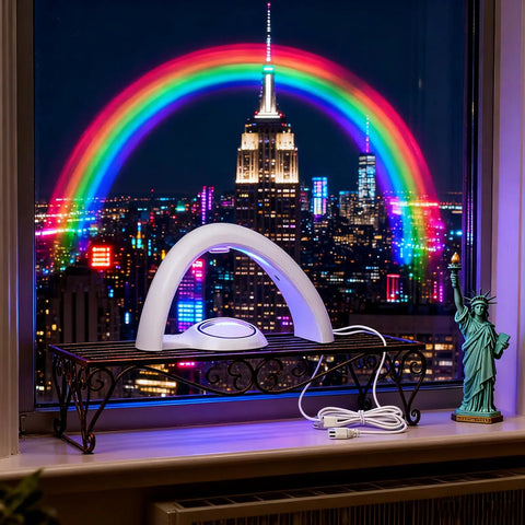 Rainbow LED Lights USB Powered Projector Night Light For Bedroom Kids Room with Empire State Building view