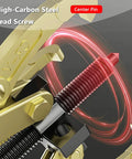Close-up of Heavy Duty 2 Or 3 Jaw Gear Puller Tool With Bulletproof Carbon Steel Jaws lead screw and center pin.