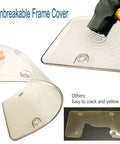 Clear Bubble License Plate Cover With Silicone Frame For Front Or Rear US Plates Unbreakable Protection Includes Screws And Caps Car Tag Holder Built Tough Weatherproof Scratch Resistant Universal Fit showcased with hammer.