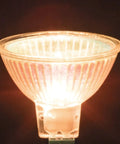MR16 Halogen Light Bulbs 20W 12V, 10 Pack, GU5.3 Bi Pin, Dimmable, 2700K Warm White, Glass Cover illuminated in dark