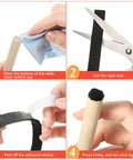 4 Rolls of 120 Inch Felt Strips With Adhesive Backing for Furniture Protection and DIY Projects, step-by-step application.