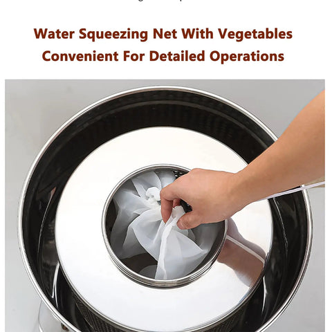 Boss Level Commercial Salad Spinner, Stainless Steel Electric Greens Dryer With Double Layer Basket, 1400 Rpm Fast Spin with squeezer net.