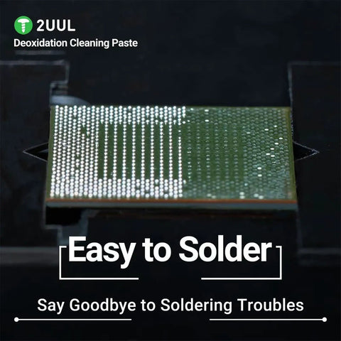 Flux Paste For Soldering, 15ml Oxidation Busting Solder Flux on circuit board, enhancing electronics repair and DIY projects.