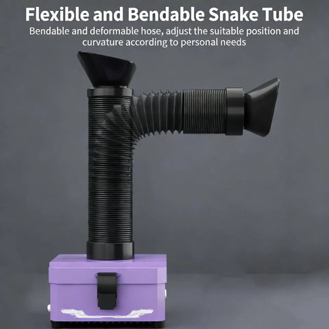 Flexible and bendable snake tube of Game Changing Desktop Soldering Smoke Absorber With Heavy Duty Carbon Filter.
