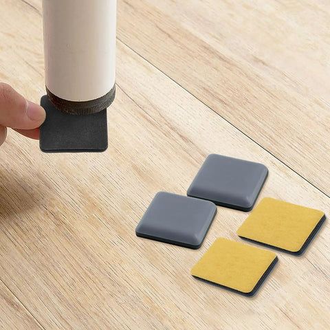 12 Pack 1 Inch Teflon Furniture Glides Pads With Self Stick Sliders For Carpet Tile And Hardwood Floors Ground Protectors Square Shaped Durable No Slip Heavy Duty Guard For Furniture