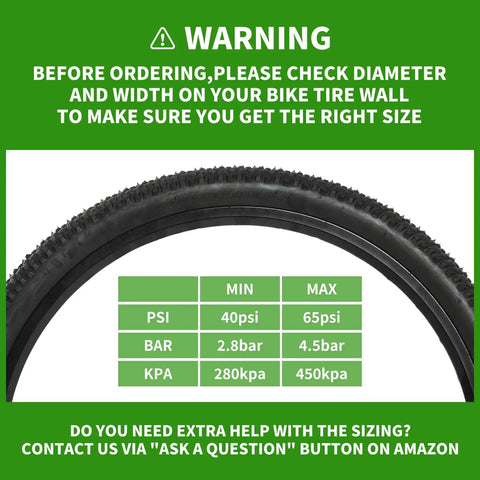 2 Pack 24 Inch Foldable Bike Tire Set With Inner Tubes Rim Strips And Tire Levers 8 Piece Kit inflation guide
