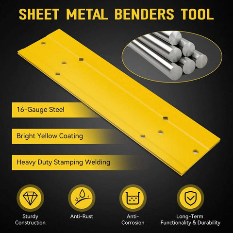 Beast 12 Inch Sheet Metal Folding Tool for HVAC Duct Work Hand Bender with yellow coating and durability features