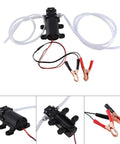 Heavy Duty 12V Auto Car Oil Extraction Pump Kit For Quick Mess Free Fluid Siphon Transfer Scavenge With Efficient Motor And Easy Clean Design, includes tubing and clamps.