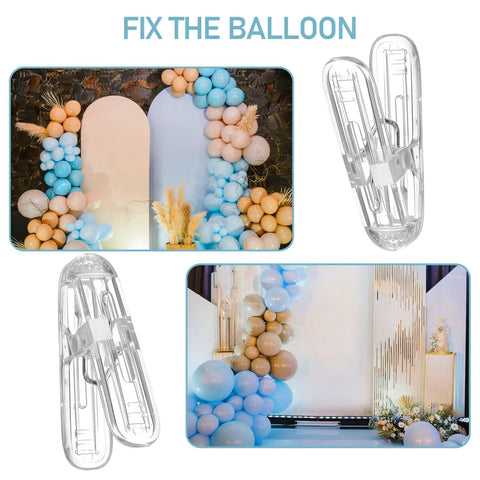 Heavy Duty Balloon Arch Clip Set 30 Pack Plastic Transparent Spring Clamps 2.4 Inch Balloon Clips for arch kits in use