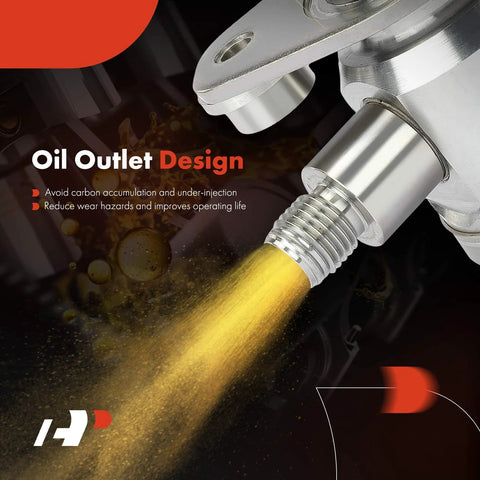 Oil outlet design of Chevrolet High Pressure Fuel Pump With Gasket And Bolts For Equinox, Traverse, Impala, Camaro, GMC Terrain, Canyon