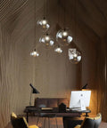 Industrial Chic Glass Globe Pendant Light For Kitchen Loft Dope Vibe E27 Base Modern Hanging Lamp in modern office