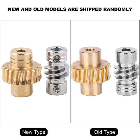 Comparison of new and old Ten To One Wheel Bronze Gear Set For Industrial Robots with SAE 841 bronze gear and 4.7 mm axle