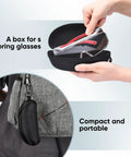 Over Glasses Safety Goggles With Anti Fog And Scratch Resistant Lenses ANSI Z87 in black protective case, compact and portable