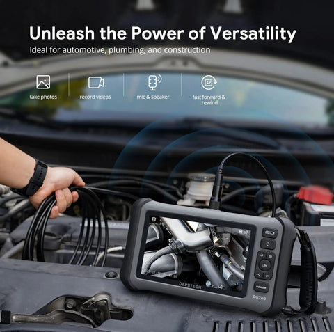 7 Inch IPS Screen Triple Lens Borescope With Light For Tight Corners And Hard To Reach Areas 16.5 Ft Cable Clear Color View Pro Grade Auto Home And Industrial Inspections in engine bay