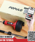 Auto Feed Drain Snake Auger Extension Tube Bathroom Kitchen Sink Plumbing Aid Smooth Operator with smartphone tutorial scan.