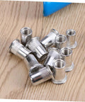 Durable 86 Pc Rivnut Tool Set For Metal Assembly M5 M7 M8 Threaded Inserts Kit Heavy Duty Aluminum Alloy Nut Tool That Slaps rivnuts on wood