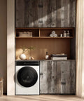 Laundry room with Gray Shiplap Peel And Stick Wallpaper Wood Contact Paper 17.7 By 393.7 Inches Distressed Wood Grain Roll