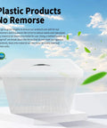 Big Boss 90 Quart Clear Plastic Storage Bins 8 Pack With Snap On Lids Heavy Duty Jumbo Tote Containers showcasing clear design under blue sky.