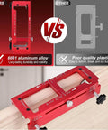 Adjustable Router Jig For Doors With Aluminum Hinge Mortising Template Kit And Precision Depth Gauge Fits 2.5 To 5 Inch Hinges
