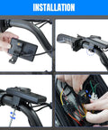 Installation steps for High Bright LCD Display Meter for electric scooters, speedometer and odometer, with plug-in control panel.