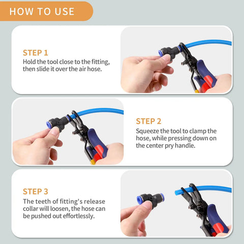 Cool Get This 11 Piece Air Line Removal Tool Kit With Quick Connect Release Wrench For 1/4 And 5/16 Inch Fittings Plus Ten Male Npt Push Fittings That Totally Make DIY Piping A Breeze Without Breaking The Bank Or Your Back, step-by-step use guide