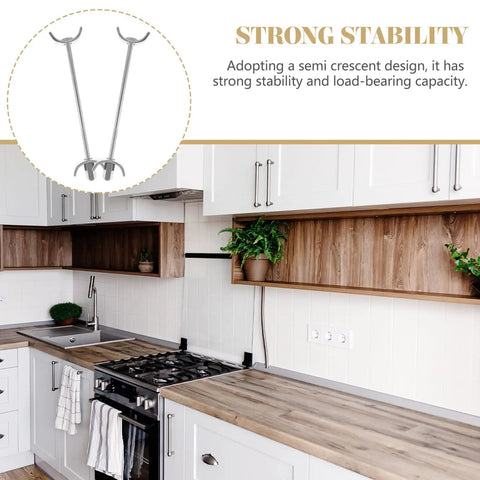 Pack Of Ten Heavy Duty Galvanized Steel Countertop Joint Connector Bolts built for butcher block counters in a modern kitchen.